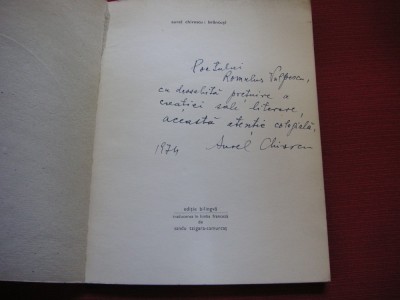 Brancusi - Aurel Chirescu (dedicatie, autograf) foto