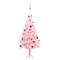 Brad Crăciun pre-iluminat cu set globuri, roz, 120 cm, PVC