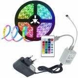 Banda LED Multicolor 5m cu Sursa Alimentare Telecomanda 3528RGB JU N2M
