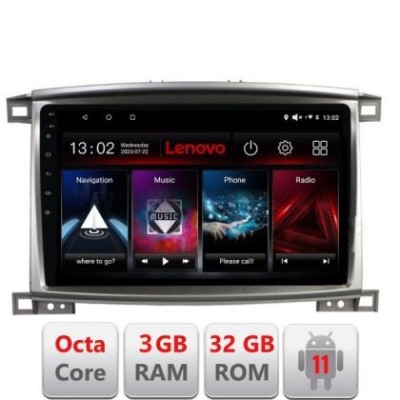 Navigatie Toyota Land Cruiser L100 2002-2008 Octa Core cu Android Radio Bluetooth Internet GPS WIFI DSP 3+32GB LENOVO LITE CarStore Technology foto