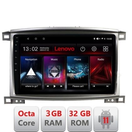 Navigatie Toyota Land Cruiser L100 2002-2008 Octa Core cu Android Radio Bluetooth Internet GPS WIFI DSP 3+32GB LENOVO LITE CarStore Technology