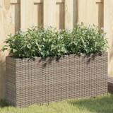 vidaXL Jardiniere grădină cu 2 ghivece 2 buc. gri 90x20x40cm poliratan 3210515
