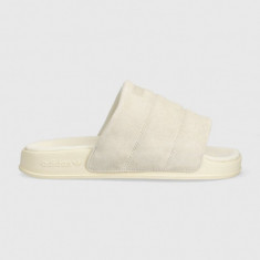 adidas Originals papuci din piele Adiette Essential femei, culoarea bej IE9648