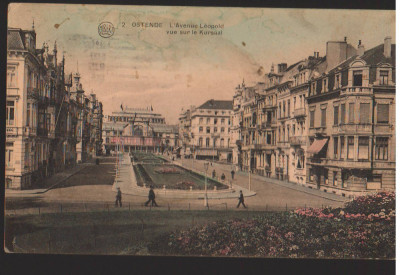 CPIB 16740 CARTE POSTALA - OSTENDE, BELGIA. STR. LEOPOLD, KURSAAL, VECHE, 1923 foto