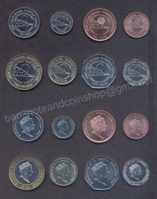 GIBRALTAR SET COMPLET MONEDE 1+2+5+10+20+50 Pence 1+2 Pound 2018 CALPE HOUSE UNC foto