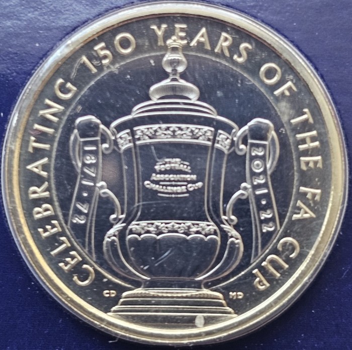 2 pounds 2022 Marea Britanie, 150th anniversary of the FA Cup, Bunc, Coincard, km#2172