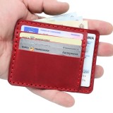 Cumpara ieftin Portcard Minimalist din Piele Naturala , Duma, Rosu