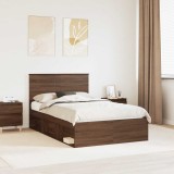 Cumpara ieftin Cadru de pat Stejar inchis 120 x 190 cm Lemn de pin masiv
