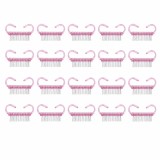Cumpara ieftin Set 20 Perii pentru Curatarea Unghiilor, Peri Moi si Rezistenti, Design Ergonomic cu Prindere Dubla, 6.5 x 3.2 x 1.5 cm, Roz Transparent
