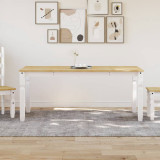 VidaXL Masă de sufragerie &quot;Corona&quot;, alb 180x90x75 cm lemn masiv de pin