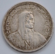 ELVETIA 5 franci 1939 Herdsman _ moneda argint _ km # 40 francs 5 CHF rara 15 gr