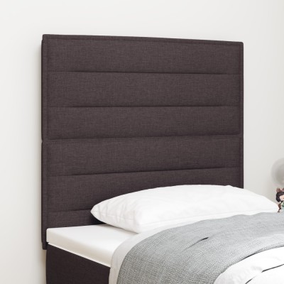 vidaXL Tăblie LED Design Linii Maro &amp;icirc;nchis 100 cm Țesătură foto