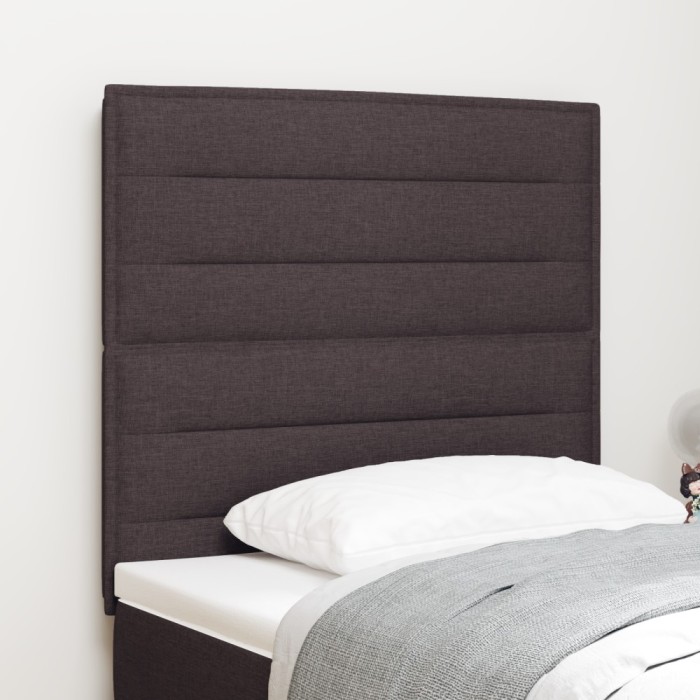 vidaXL Tăblie LED Design Linii Maro &icirc;nchis 100 cm Țesătură