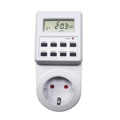 Priza programabila digitala elSales ELS-DIG10, 220V, 16 A, 3500 W, alb
