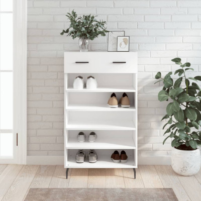 Pantofar, alb, 60x35x105 cm, lemn compozit GartenMobel Dekor foto