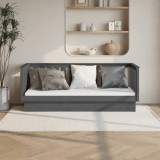 VidaXL Pat de zi, gri, 90x190 cm, lemn masiv de pin 821581