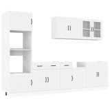 Set dulap de bucatarie din 7 piese &bdquo;Kalmar&rdquo; Lemn prelucrat alb
