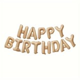 Set 25 de Baloane din Folie Metalizata si Latex, Cyrax, Figurine 2 Stele, 4 Baloane Confetti, 13 Litere, 6 Latex, Model Happy Birthday, Tema Aniversar