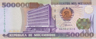 Bancnota Mozambic 500.000 Meticais 2003 - P142 UNC foto