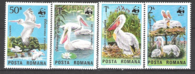 Romania 1984, WWF - PELICANI, serie nestampilata, R26 foto