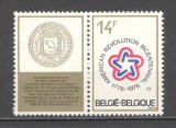 Belgia.1976 200 ani Independenta SUA-cu vigneta MB.181, Nestampilat