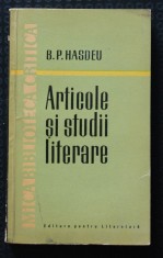 B.P. Hașdeu - Articole și studii literare