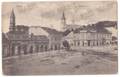 2736 - ZALAU, Salaj, Market, Romania - old postcard - used - 1918 foto