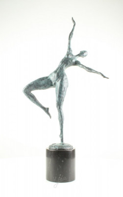 Nud modern - statueta din bronz pe soclu din marmura JK-67 foto