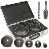 Set carote 6 piese cu vidie pentru beton 40-120mm cu adaptor SDS+ (M22582)