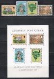 Guernsey 1975 - Exilul lui Victor Hugo &icirc;n Guernsey, Serie + Colita, MNH