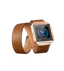 Bratara Infinity din piele ecologica pentru Fitbit Blaze fara carcasa-Culoare Maro