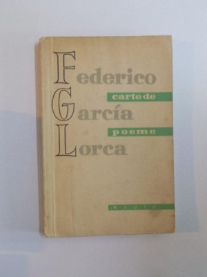 CARTE DE POEME de FEDERICO GARCIA LORCA, 1958 foto
