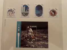 nevis serie timbre spatiu cosmos apollo aselenizare nestampilate MNH foto