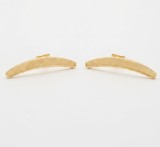 Cumpara ieftin Cercei din Argint 925 Placati cu Aur 18K, Tip Ear Climber cu Textura Mata Satintata, 3.18g