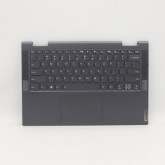 Carcasa superioara cu tastatura palmrest Laptop, Lenovo, Yoga 7-14ITL5 Type 82BH, 82LW, 5CB1A16224, AM1RW000100, Slate Grey, iluminata, layout US