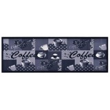 Cumpara ieftin Covoras bucatarie, lavabil, albastru, 45x150 cm, model cafea