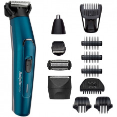 Aparat de tuns si ras BaByliss MT890E Japanese Steel 12in1 Multi Trimmer, 12 Accesorii, 5 capete, Albastru