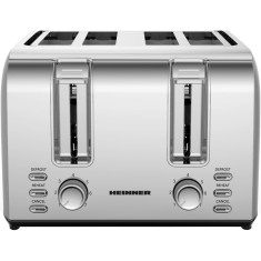 Prajitor de paine Heinner HTP-4S1500SS, 1500 W, 4 felii, 7 trepte prajire, Decongelare, Reincalzire, Argintiu