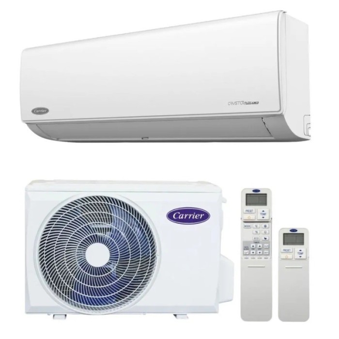 Aparat aer conditionat Carrier Crystal Ultra Clean Plus 9000 BTU, R32, A++/A+++, Wi-Fi, Filtru Cold Catalyst, Ionizare+ UV, 3D Airflow, Follow-Me, Inv