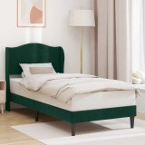 vidaXL Cadru de pat cu headboard Verde &icirc;nchis 100 x 200 cm Catifea 42027901