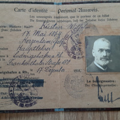 Buletin act de identitate Germania 1918 document vechi