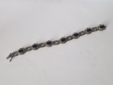 Bratara de Dame din Argint cu Pietre de Culoare Neagra si Marcasite .
