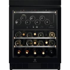 Racitor de vinuri Electrolux EWUD140B8B, 40 sticle, Rafturi lemn, Control electronic (Zona dubla de control), Clasa G, H 82 cm, Negru