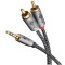 Cablu stereo premium extrem de flexibil textil 2m Jack 3.5 mm tata - 2x RCA tata negru Goobay Plus 65288