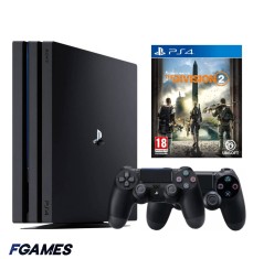 Consola Sony Playstation 4 Pro Ps4 1tb + Doua Controllere + Tom Clancy&amp;#x2019;s The Division 2 PlayStation 4, Second-Hand