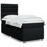 VidaXL Pat box spring cu saltea, negru, 90x190 cm, textil 3290352