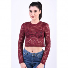 Bluza Only Amaze Cropped Tawny Port foto