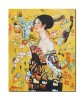 Tablou celebru pictat manual, Doamna cu evantai, 50x40cm ulei pe panza, reproducere Gustav Klimt