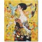 Tablou celebru pictat manual, Doamna cu evantai, 50x40cm ulei pe panza, reproducere Gustav Klimt