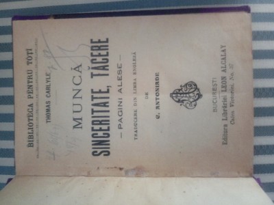 Thomas Carlyle Munca, sinceritate, tacere foto
